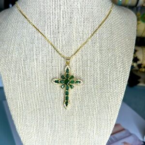 Green cross pendant